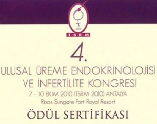 4. Ulusal Üreme Endokrinolojisi ve İnfertilite Kongresi, 7-10 Ekim 2010, Antalya / Ekim 2010 2. Konu